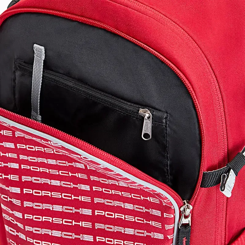 PORSCHE School backpack Školní batoh s reflexními logy červená