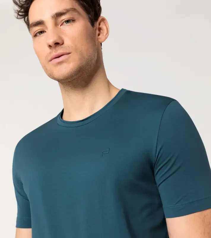 PORSCHE DESIGN Crew Neck T-Shirt Tričko s výstřihem ke krku petrolejově zelená