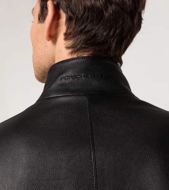 PORSCHE DESIGN Roadster leather jacket Bunda kožená klasického střihu černá
