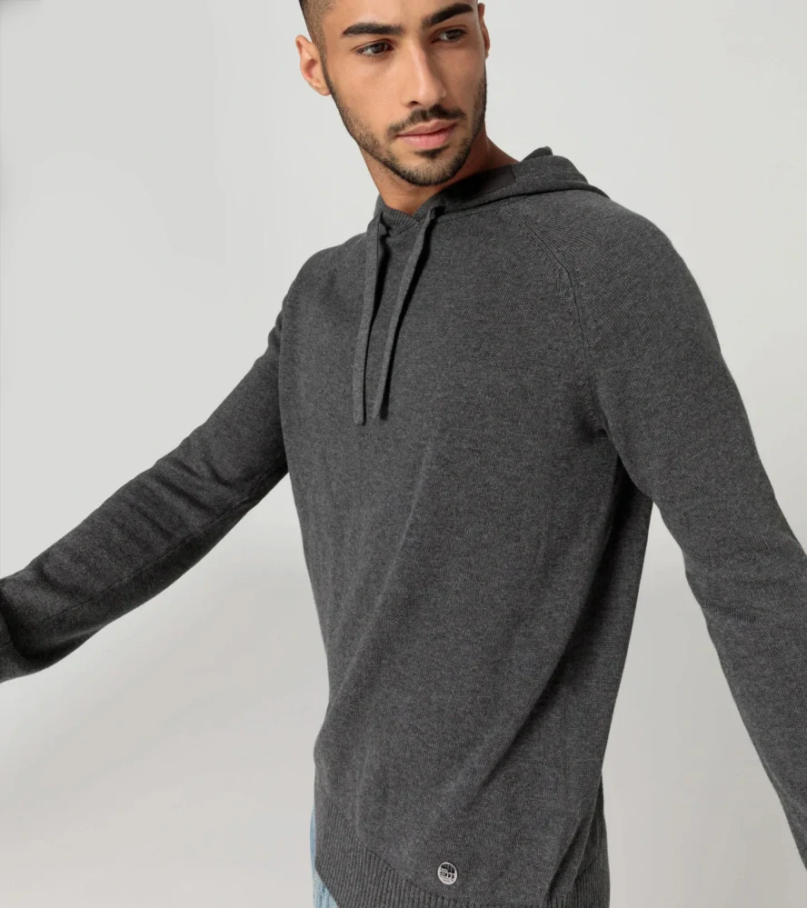 PORSCHE Unisex knitted sweater 60Y Porsche 911 Svetr pletený s kapucí šedá
