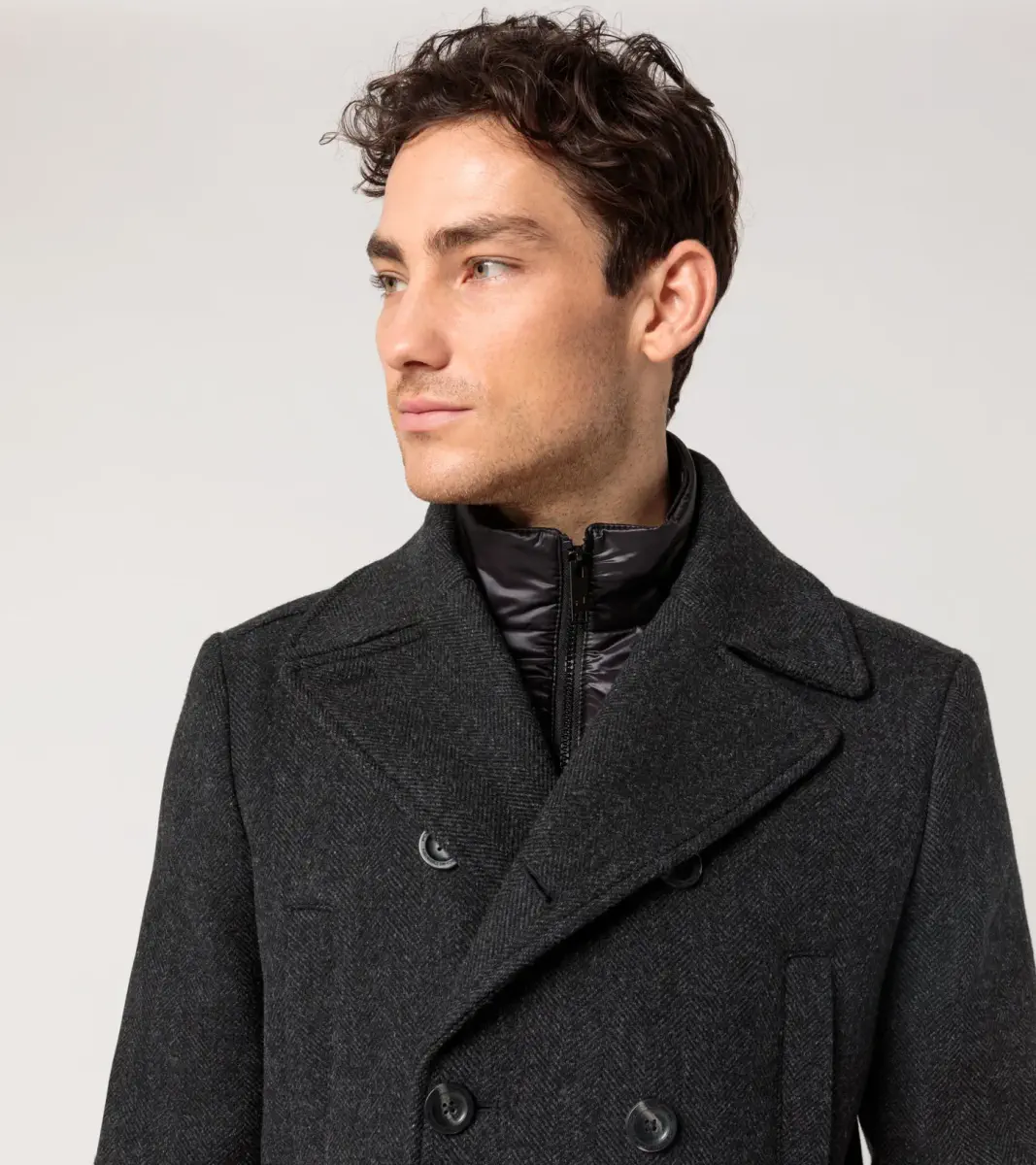 PORSCHE DESIGN Hybrid peacoat Kabát dvouřadý krátký černá
