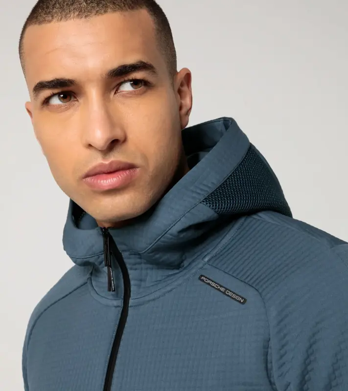 PORSCHE DESIGN Hooded sweat jacket  Mikina s kapucí funkční modrošedá