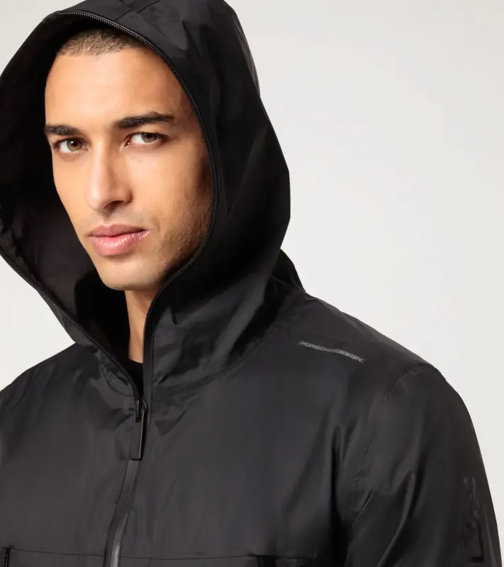 PORSCHE DESIGN Windbreaker Větrovka bunda s kapucí černá