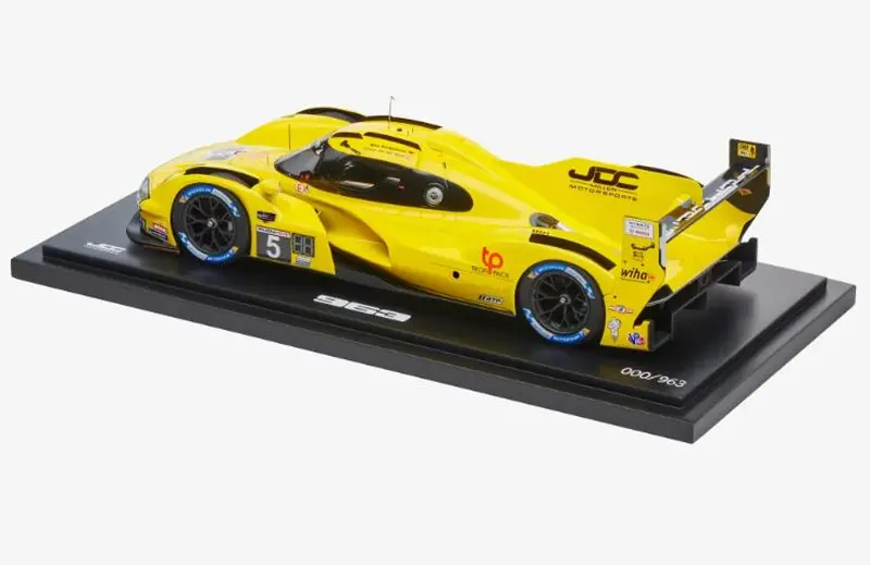 PORSCHE 963 JDC-Miller Motorsports Ltd Model 1:18 startovní číslo 5 žlutá