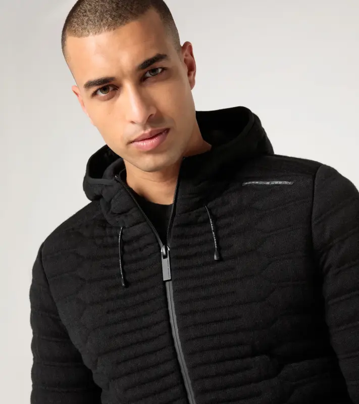 PORSCHE DESIGN EvoKNIT® Hoodie Mikina na zip prošívaná černá puma