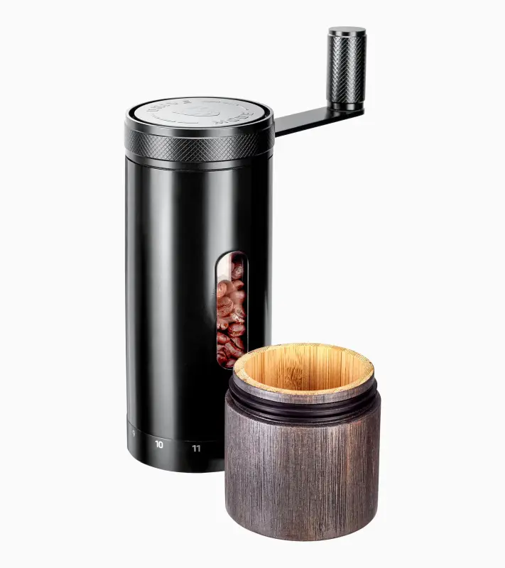 PORSCHE Coffee grinder Mlýnek ruční na kávu s dřevěnou nádobkou
