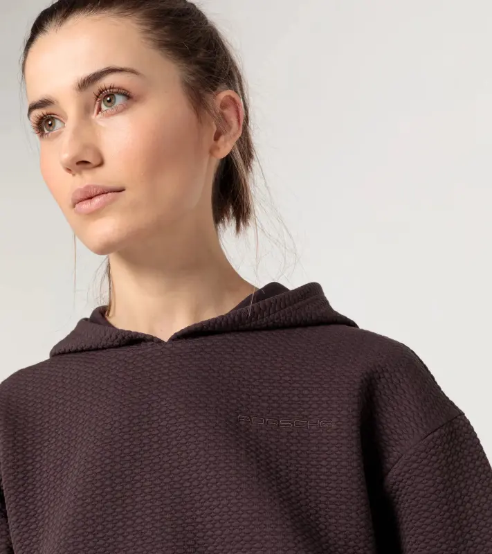 PORSCHE Women's Textured Hoodie Yoga Capsule Collection Mikina dámská fitness yoga ostružinová