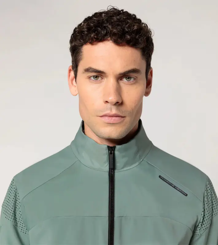 PORSCHE DESIGN Woven tech jacket Bunda tkaná sportovní funkční mořská zelená