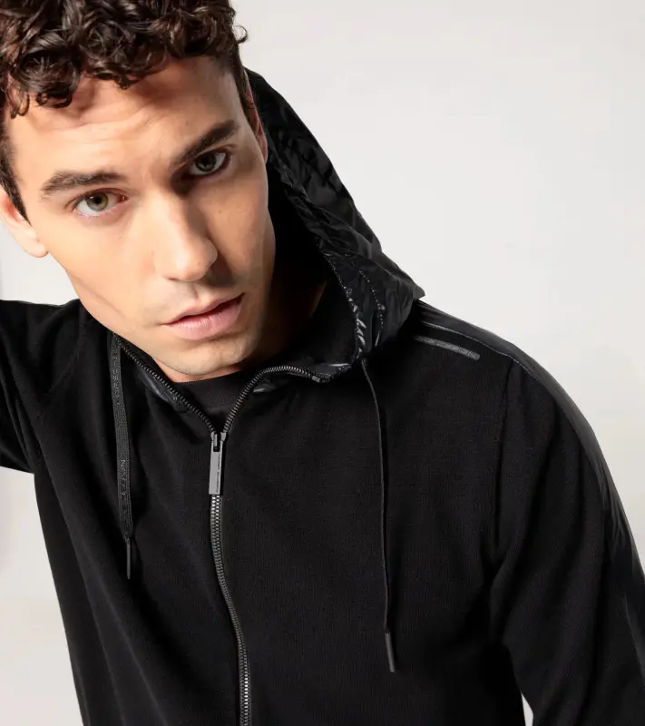 PORSCHE DESIGN Leisure Jacket Bunda volnočasová sportovní na zip s kapucí černá