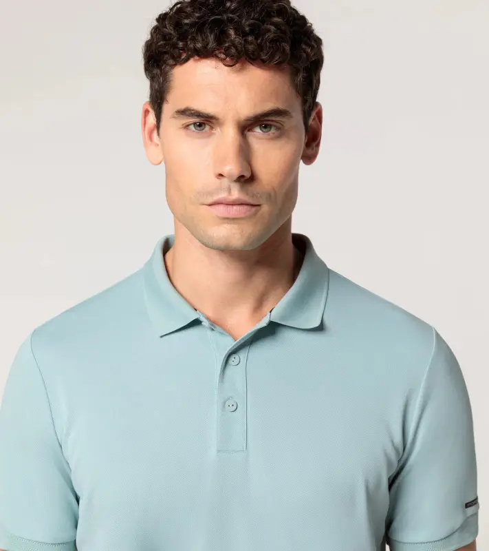 PORSCHE DESIGN Men's Polo Shirt Polokošile tričko s límečkem a knoflíčky mátová zelená