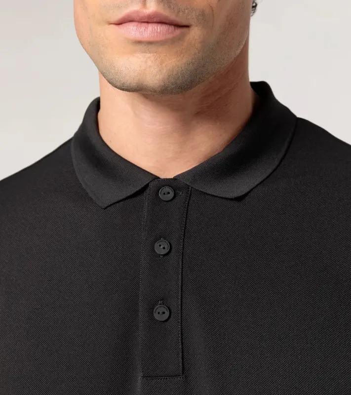PORSCHE DESIGN Men's Polo Shirt Polokošile tričko s límečkem a knoflíčky černá