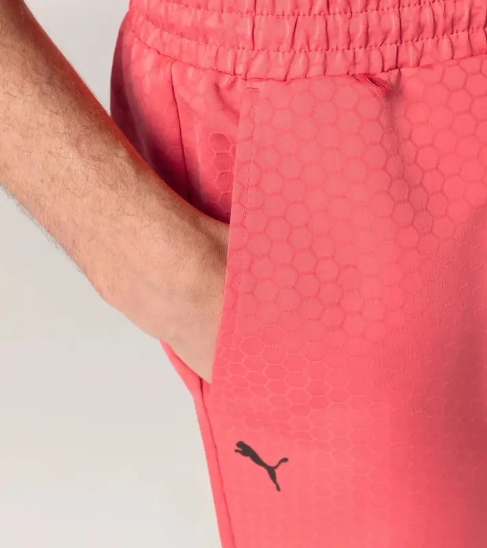 PORSCHE DESIGN Swimming shorts Plavky koupací šortky se šestihranným vzorem oranžově korálová