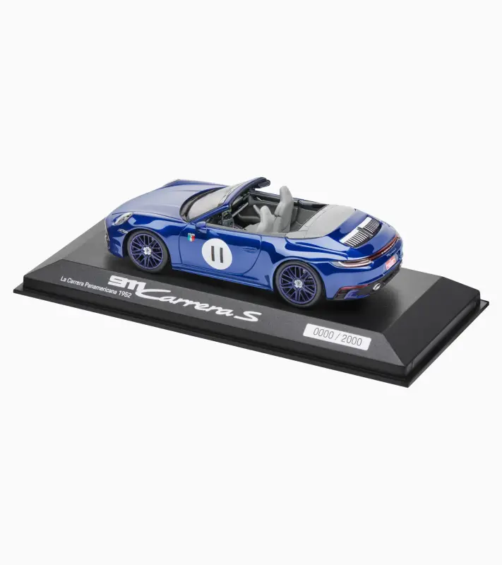 PORSCHE 911 Carrera S Cabriolet (992) Ltd Edition Model 1:43 startovní číslo 11 modrá