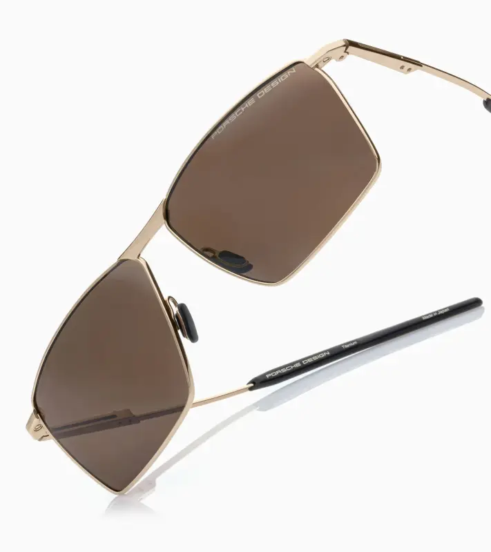 PORSCHE DESIGN Sunglasses P´8987 Sluneční brýle inspirované Porsche 911 GT3 RS zlatočerné s hnědými skly polarizované