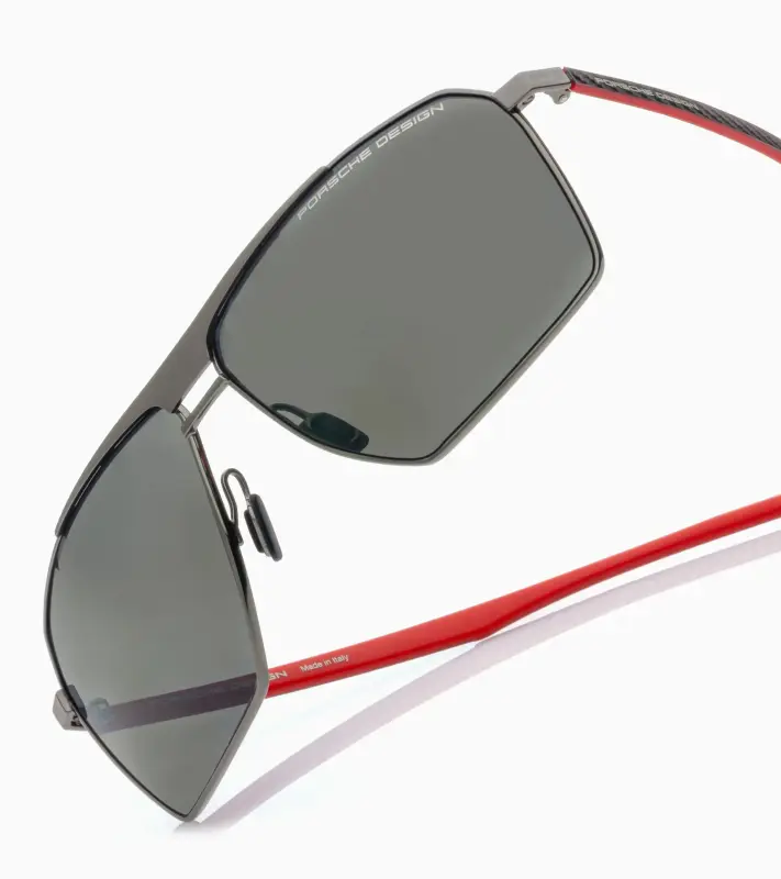 PORSCHE DESIGN Sunglasses P´8977 Sluneční brýle z uhlíkových vláken červenošedé s kouřovými polarizovanými skly