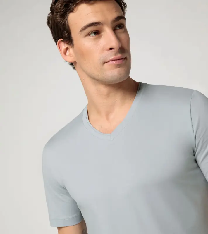 PORSCHE DESIGN V-Neck T-Shirt Tričko s výstřihem do V ledovcová šedá