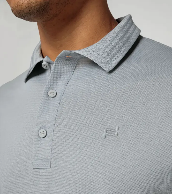 PORSCHE DESIGN TecFlex polo shirt Polokošile tričko s límečkem a knoflíky z piké ledovcová šedá