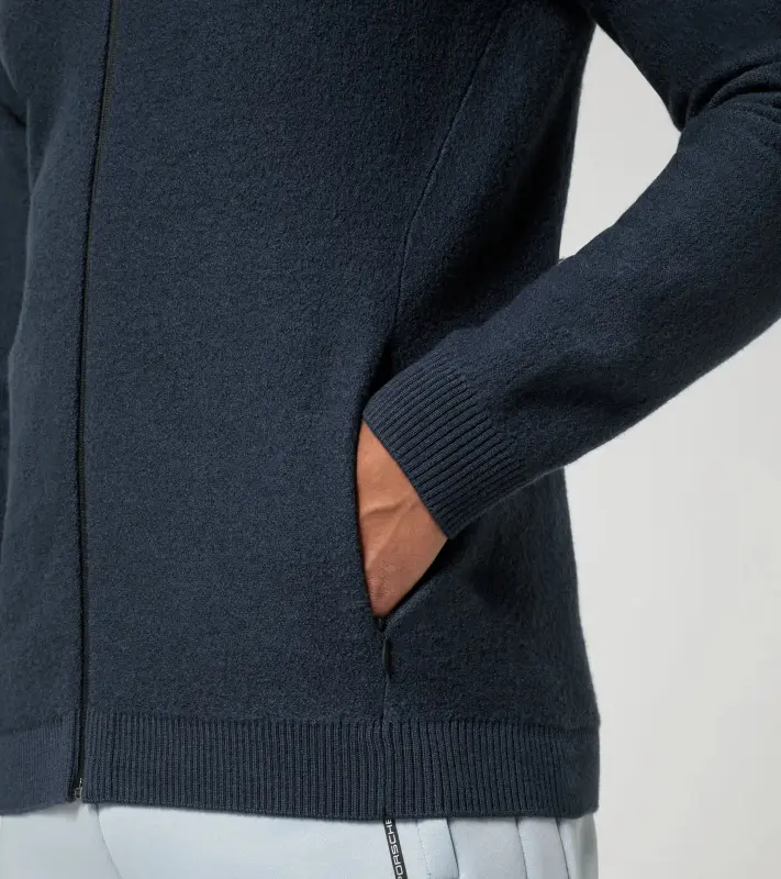 PORSCHE DESIGN Wool Mix Jacket Bunda sportovní s kapucí z merina tmavě modrá