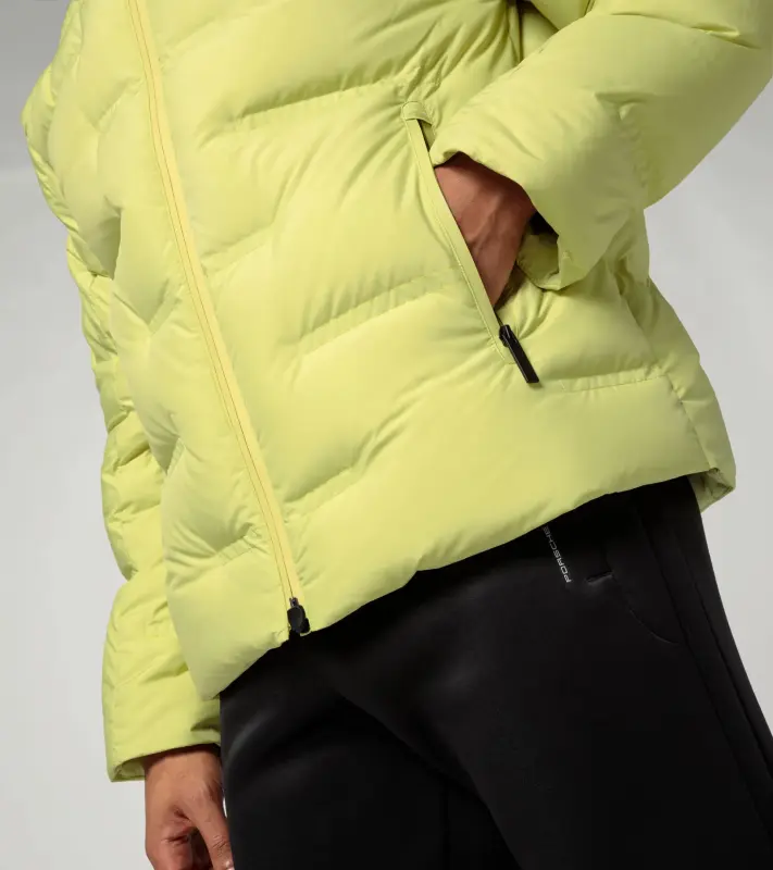 PORSCHE DESIGN Padded jacket Bunda prošívaná zimní s kapucí jemně žlutá 