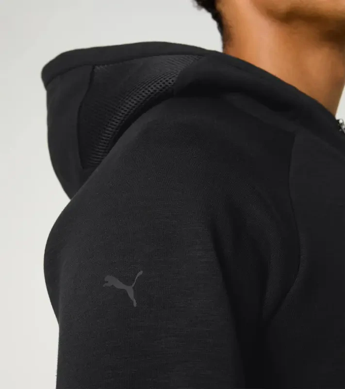 PORSCHE DESIGN Hooded Sweat Jacket Mikina na zip s kapucí decentními logy černá