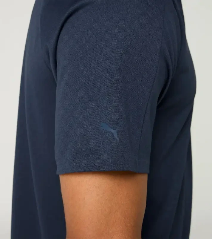 PORSCHE DESIGN Sport-Tex Jacquard Polo Shirt Polokošile tričko žakárové s límečkem a knoflíčky tmavě modrá