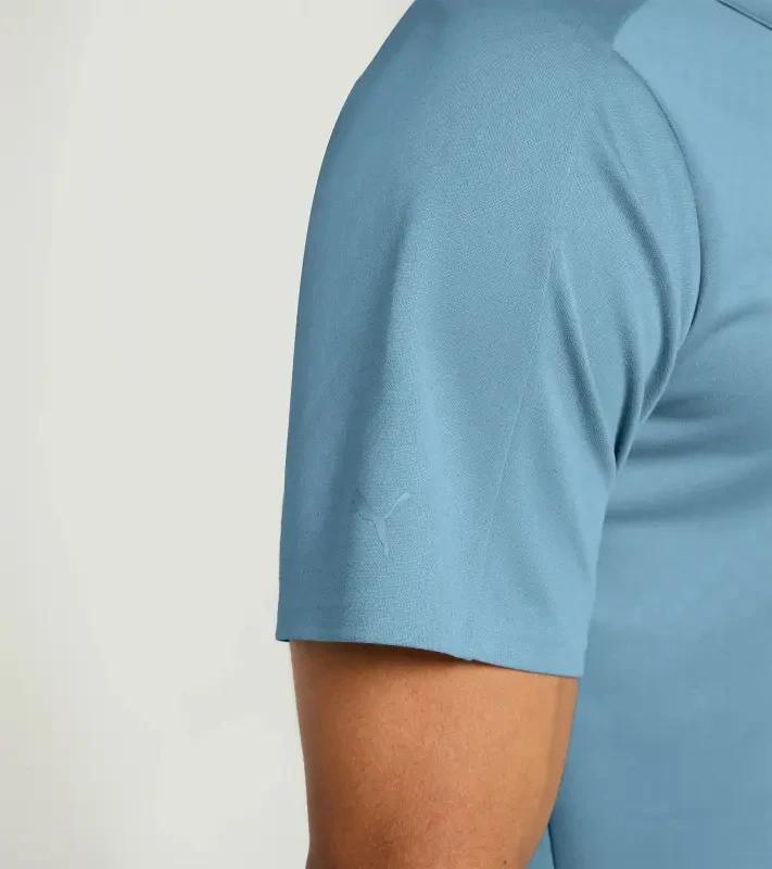 PORSCHE DESIGN Sport-Tex Jacquard Polo Shirt Polokošile tričko žakárové s límečkem a knoflíčky světle modrá