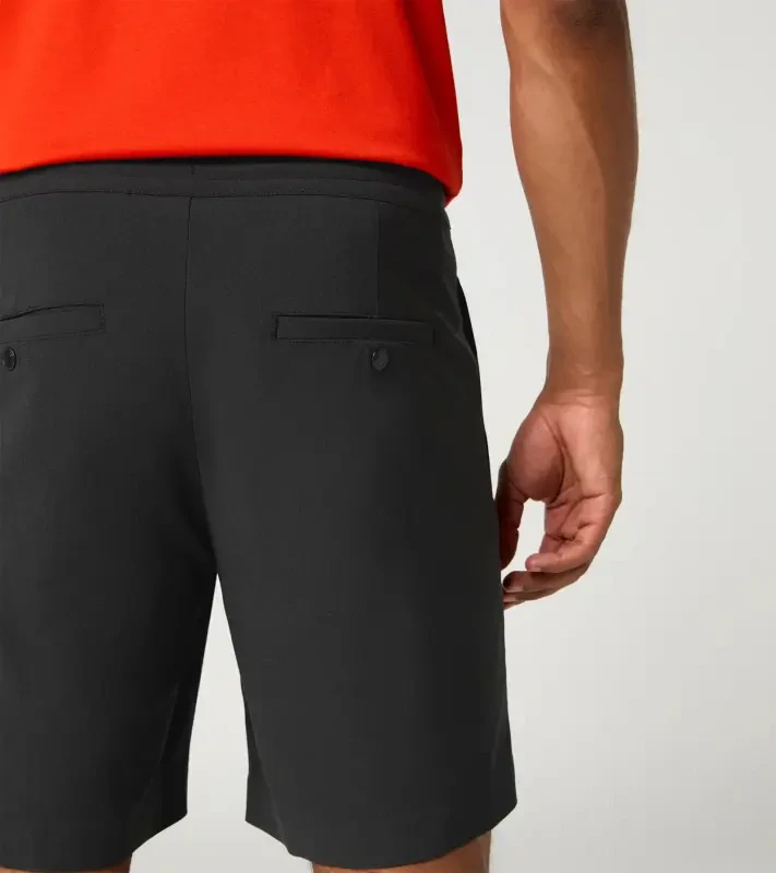 PORSCHE DESIGN Active shorts Kalhoty krátké šortky funkční s drukem a stahovací šňůrkou černá