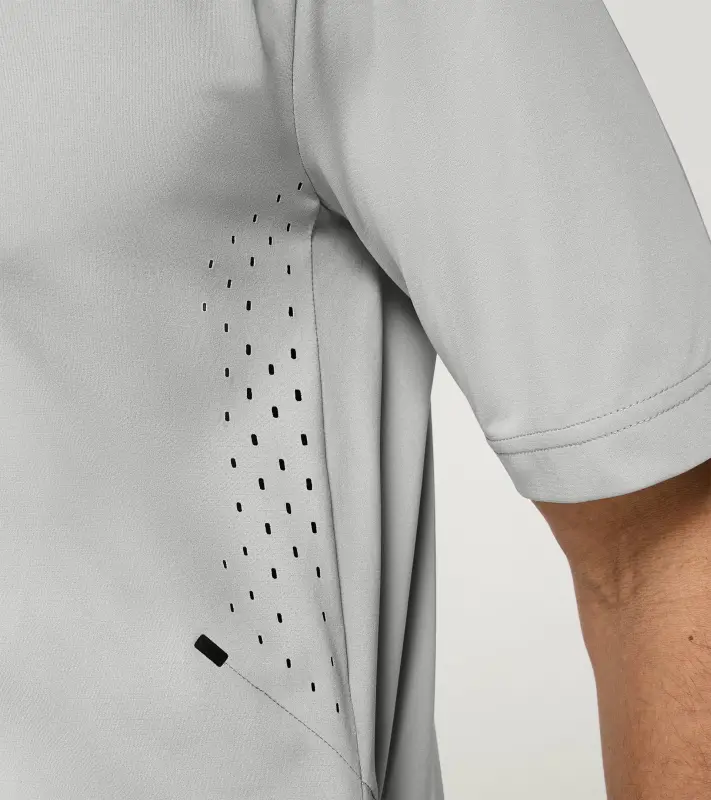 PORSCHE Bike shirt Unisex Tričko cyklistické sportovní funkční s potiskem a logem světle šedá