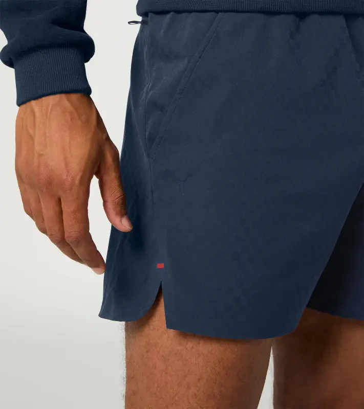 PORSCHE DESIGN Sport-Tex Swim Shorts Plavky koupací šortky s elastickým pasem a kapsičkou na zip z žakárové látky tmavě modrá
