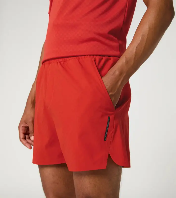 PORSCHE DESIGN Sport-Tex Swim Shorts Plavky koupací šortky s elastickým pasem a kapsičkou na zip z žakárové látky lávově oranžová