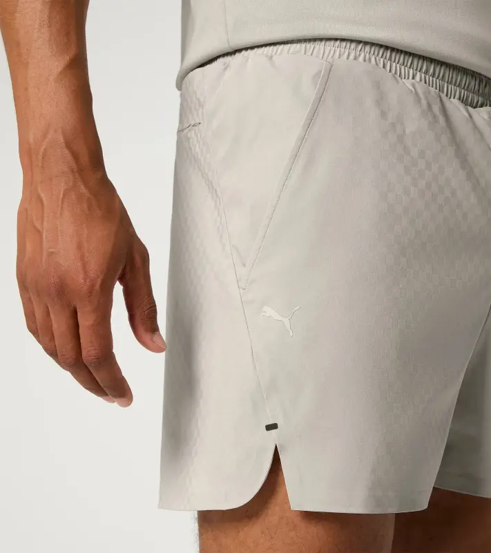 PORSCHE DESIGN Sport-Tex Swim Shorts Plavky koupací šortky s elastickým pasem a kapsičkou na zip z žakárové látky béžová