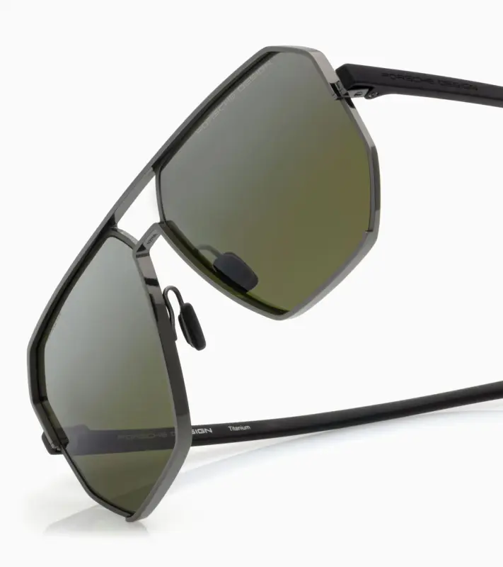 PORSCHE DESIGN P'8995 Targa #2 Sunglasses Sluneční brýle šedočerné a zelenými polarizovanými skly se zrcadlovým efektem