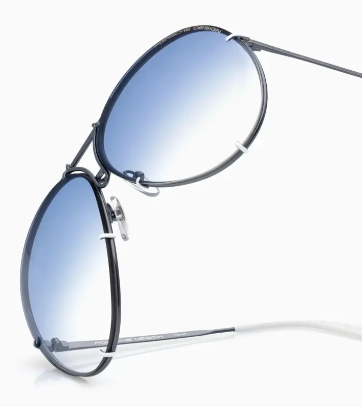 PORSCHE DESIGN P´8478 Sunglasses Iconic Aviator #1 Ladies Capsule Sluneční brýle Pilotky dámské modrobílé s výměnnými skly v modrém nebo šedém gradientu
