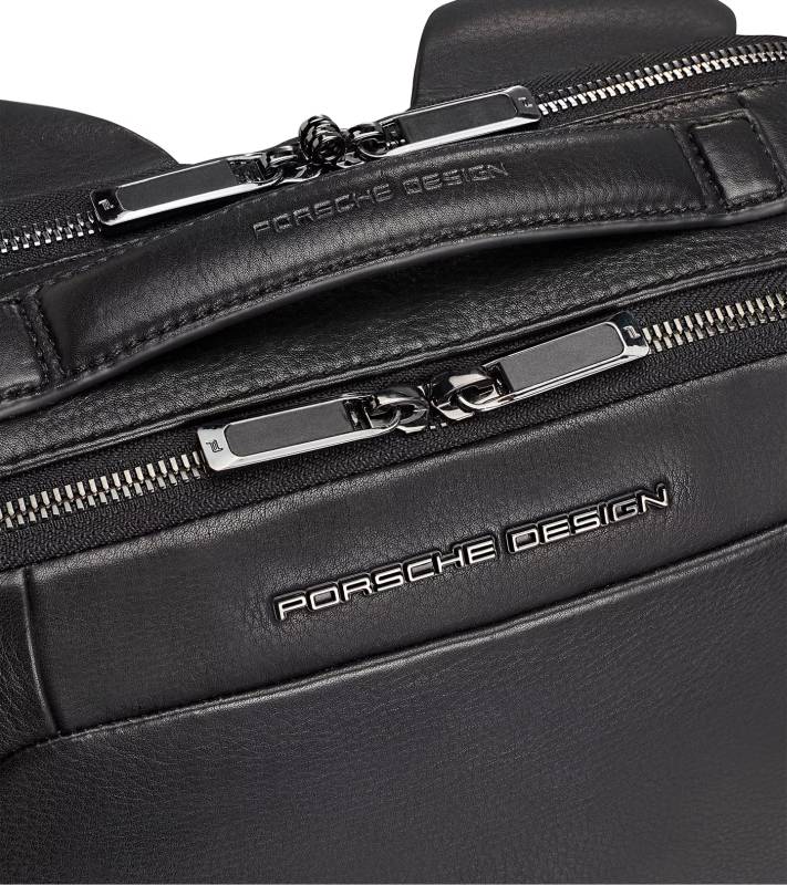 PORSCHE DESIGN Roadster Leather Backpack S1 Kožený tenký business batoh černá