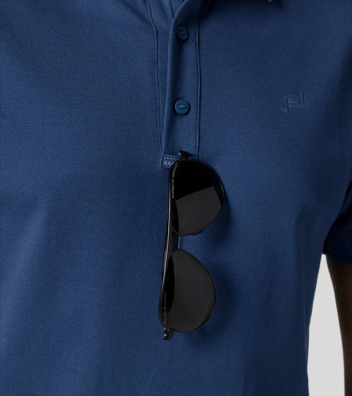 PORSCHE DESIGN TecFlex Polo Shirt Tričko s límečkem texturou bavlněné modré