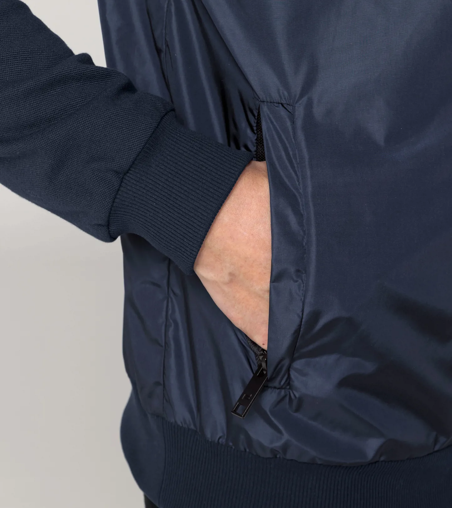 PORSCHE DESIGN Athletic cardigan Bunda s pletenými rukávy a stojáčkem tmavě modrá