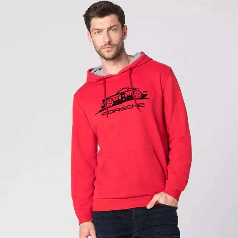PORSCHE Hoodie #8 Essential Mikina sportovní červená