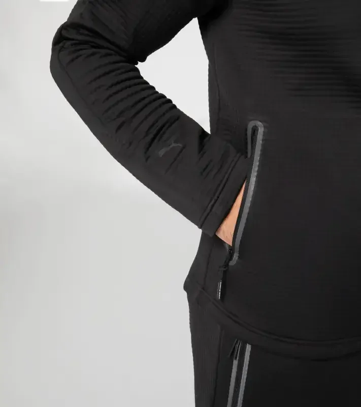 PORSCHE DESIGN Hooded sweat jacket Bunda Mikina pro volný čas na zip s kapucí černá