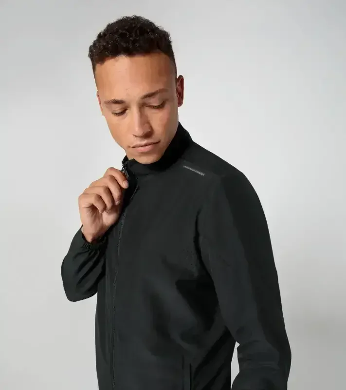 PORSCHE DESIGN Woven tech jacket Bunda tkaná sportovní tech funkční černá