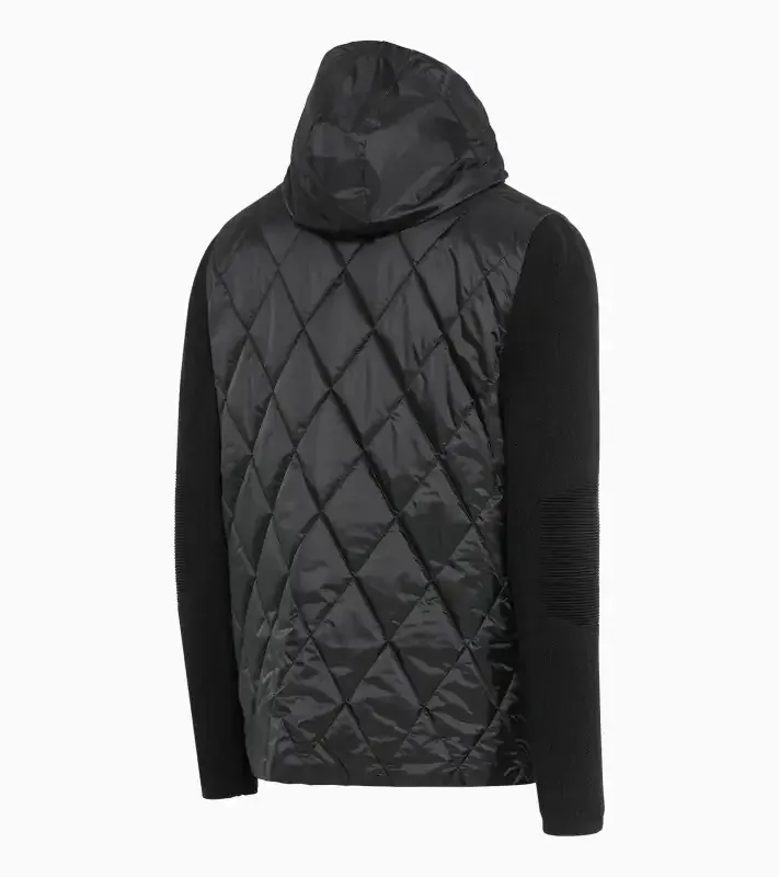 PORSCHE DESIGN Hybrid jacket Bunda prošívaná s pletenými rukávy a kapucí černá