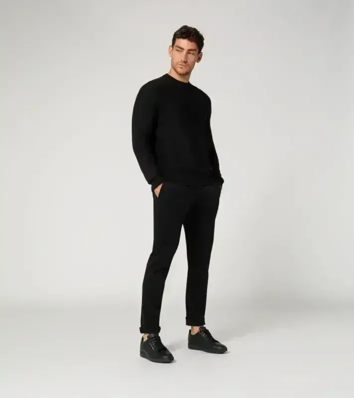 PORSCHE DESIGN Jacquard sweater Svetr společenský žakárový černá