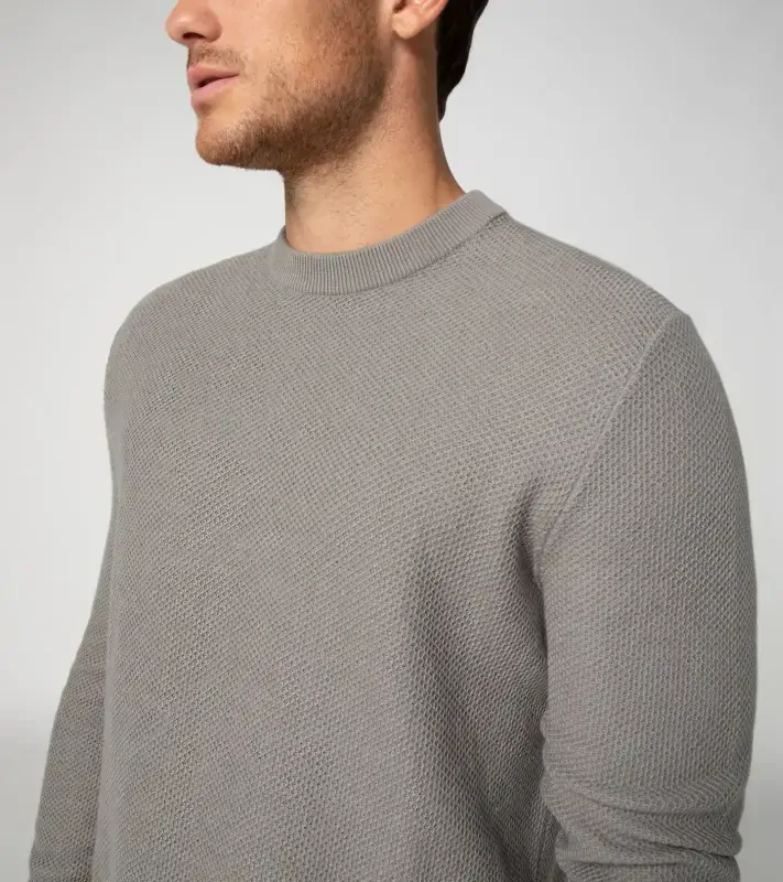 PORSCHE DESIGN Jacquard sweater Svetr společenský žakárový světle šedá