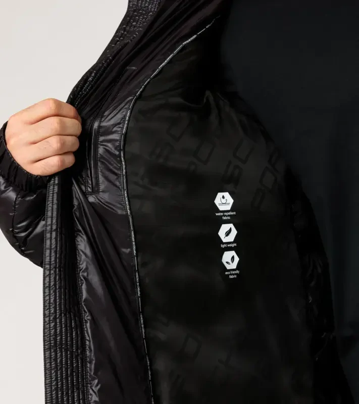 PORSCHE DESIGN Lightweight parka Bunda delší prošívaná odlehčená černá