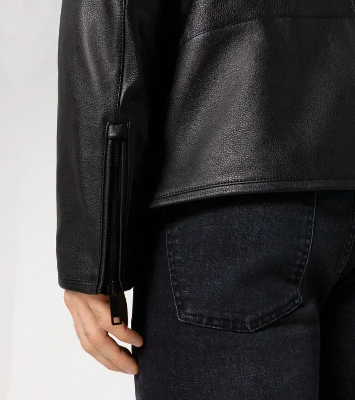 PORSCHE DESIGN Roadster leather jacket Bunda kožená klasického střihu černá