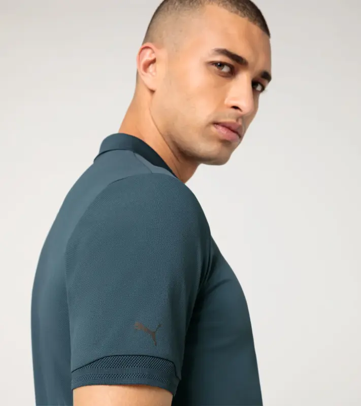 PORSCHE DESIGN Men's Polo Shirt Tričko s límečkem a knoflíčky petrolejově zelená