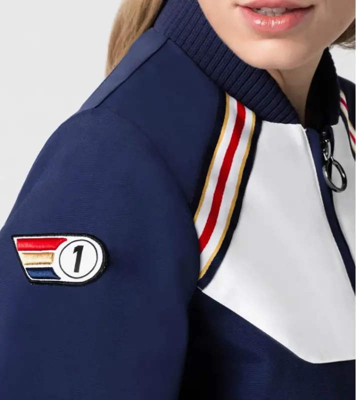 PORSCHE Women's jacket Racing Bunda sportovní volnočasová dámská s náplety závodní modrá