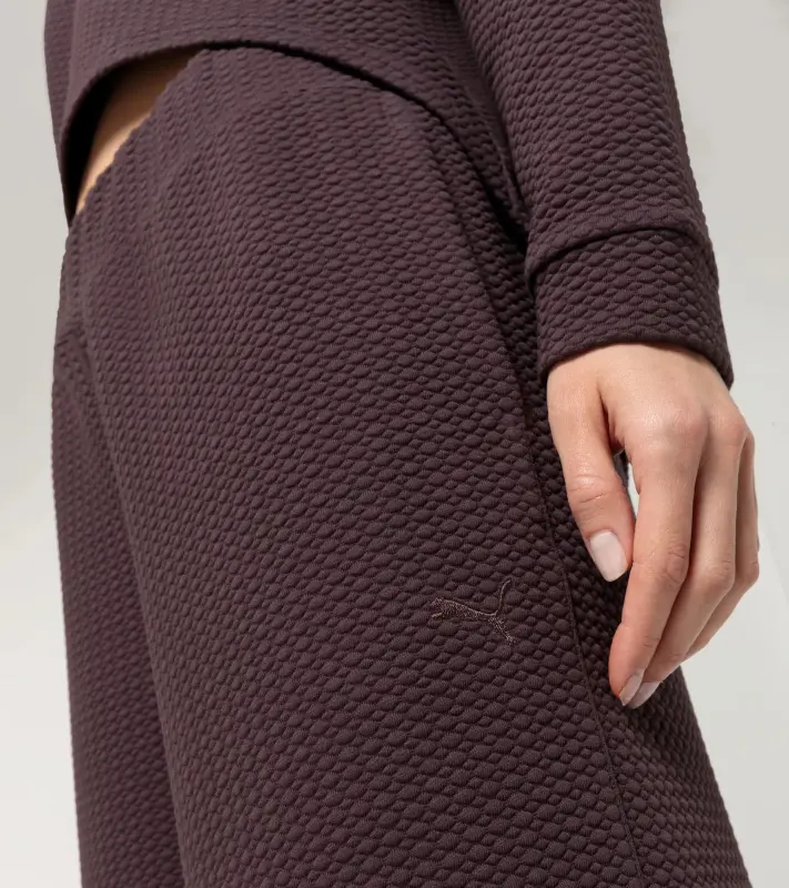 PORSCHE Women's Textured Trousers Yoga Capsule Collection Kalhoty dámské volnočasové fitness yoga ostružinová