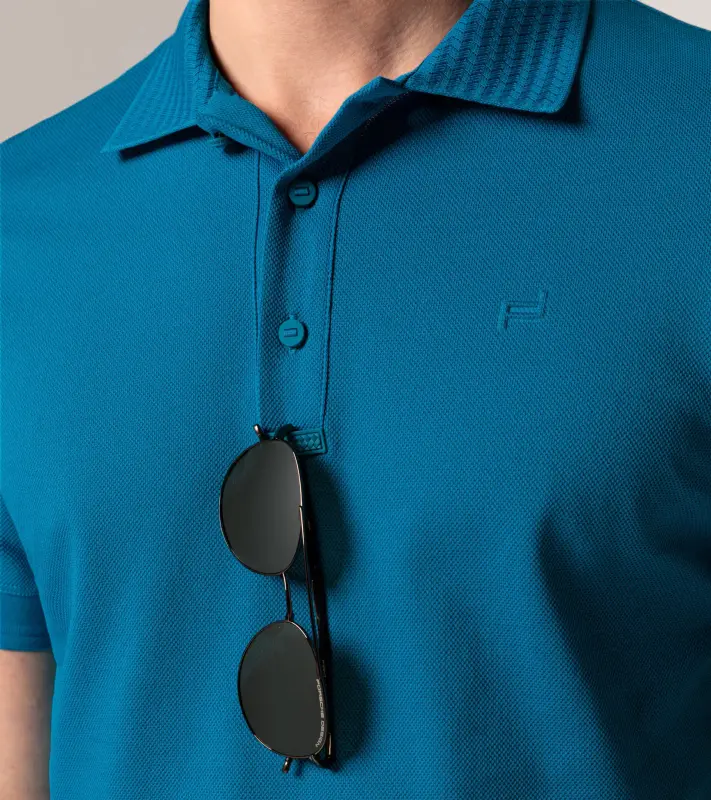 PORSCHE DESIGN TecFlex polo shirt Polokošile tričko s límečkem z piké světle modrá