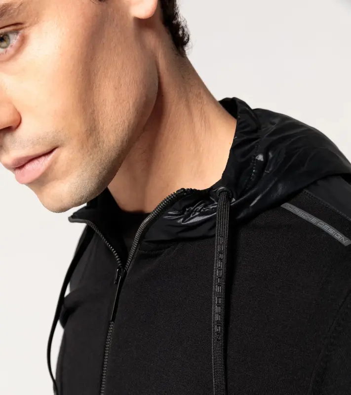 PORSCHE DESIGN Leisure Jacket Bunda volnočasová sportovní na zip s kapucí černá