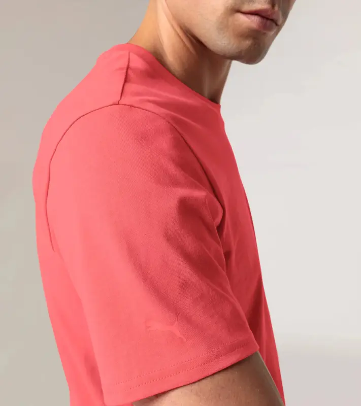 PORSCHE DESIGN T-shirt Essential Tričko volnočasové sportovní s kulatým výstřihem a logem oranžově korálová